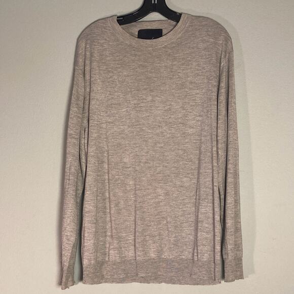 Line Silk Cashmere Lightweight Knit Gray Sweater ~ Minimalist Perfection ~ Sz L - Picture 4 of 7